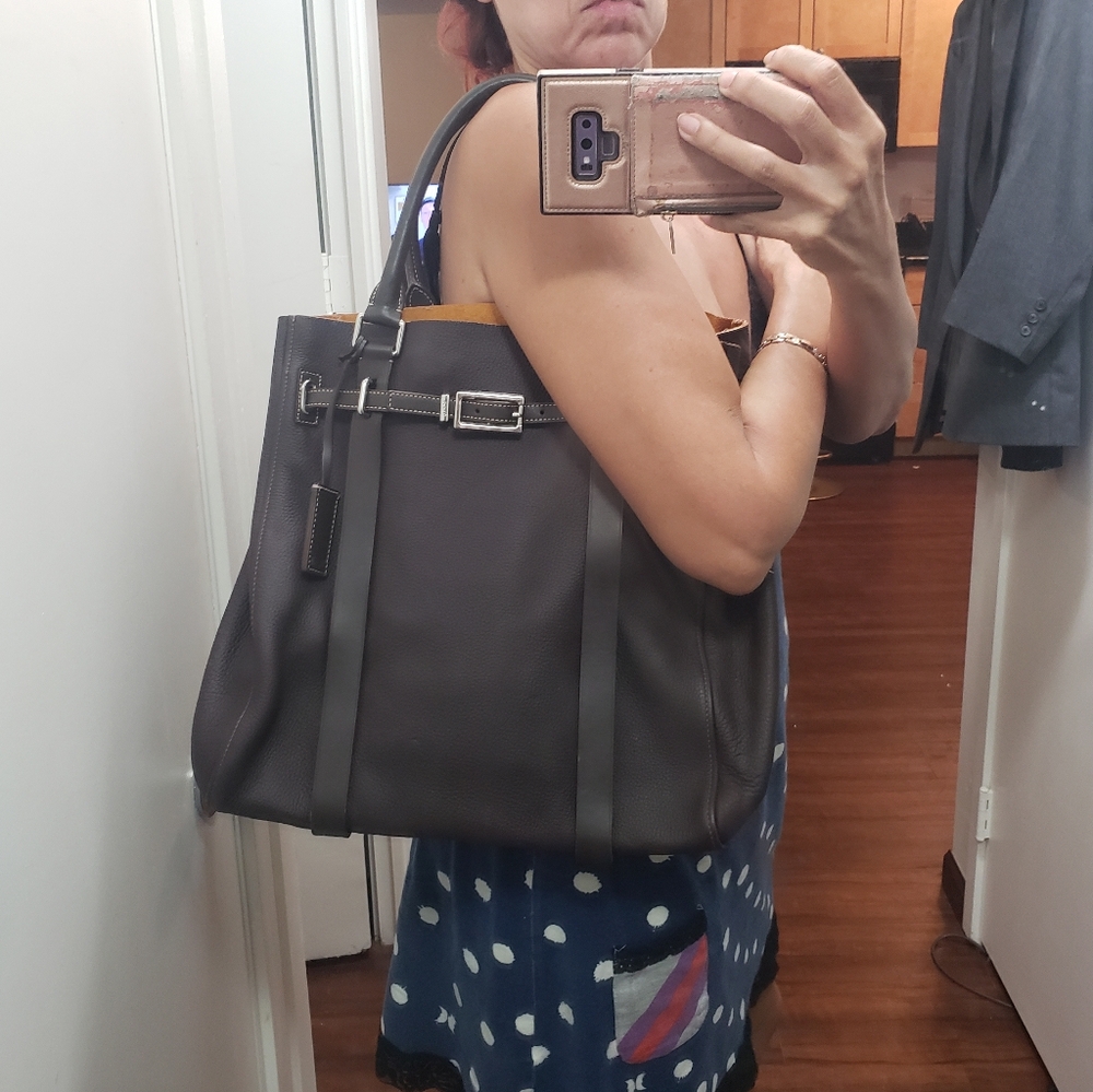 NEW TUMI Chatham Brown Leather travel Bag business Tote weekender bag - Picture 13 of 13